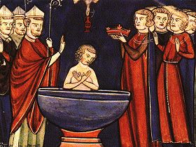 Le baptme de Clovis en 496 (Enluminure)